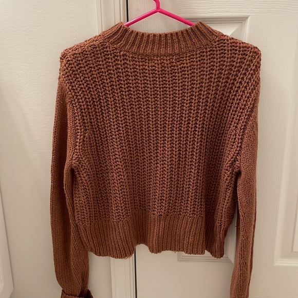 Brown Cropped Sweater - Picture 2 of 3